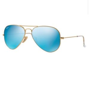 Ray-Ban Blue Original Aviator Mirrored Sunglasses